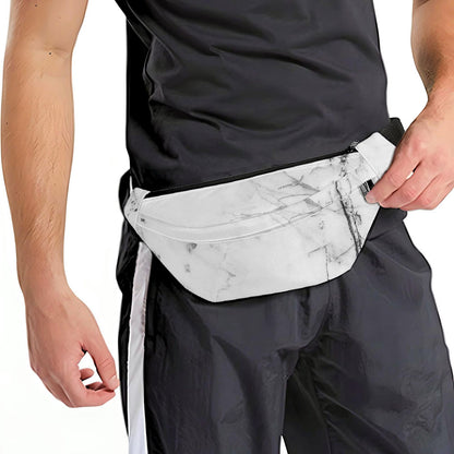Grey Marble Stone Print Fanny Pack