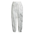 Grey Marble Stone Print Fleece Lined Knit Pants