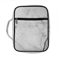 Grey Marble Stone Print Front Pocket Bible Bag