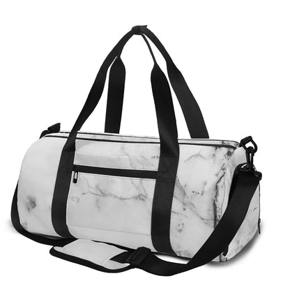 Grey Marble Stone Print Gym Bag