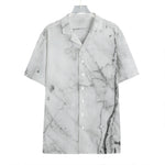 Grey Marble Stone Print Hawaiian Shirt