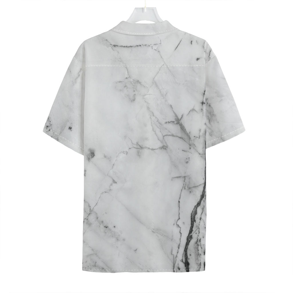 Grey Marble Stone Print Hawaiian Shirt