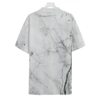 Grey Marble Stone Print Hawaiian Shirt