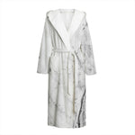Grey Marble Stone Print Hooded Bathrobe