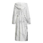 Grey Marble Stone Print Hooded Bathrobe