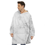 Grey Marble Stone Print Hoodie Blanket