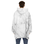 Grey Marble Stone Print Hoodie Blanket