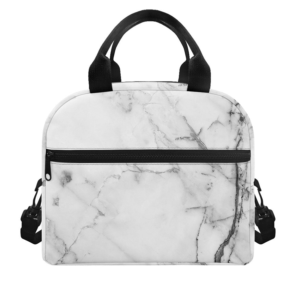 Grey Marble Stone Print Insulated Lunch Bag