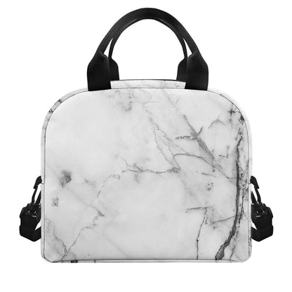Grey Marble Stone Print Insulated Lunch Bag