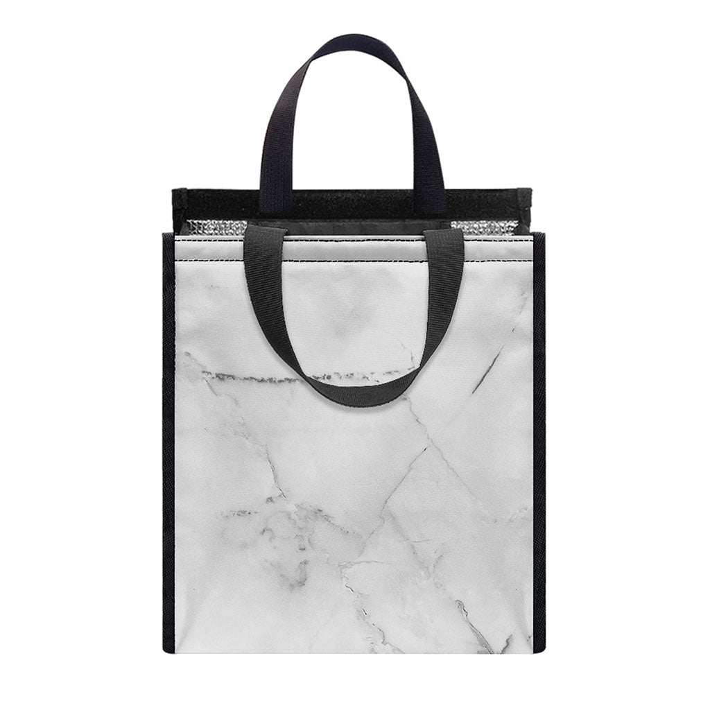 Grey Marble Stone Print Insulated Lunch Tote