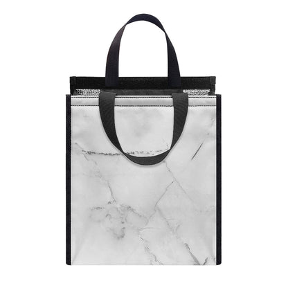 Grey Marble Stone Print Insulated Lunch Tote