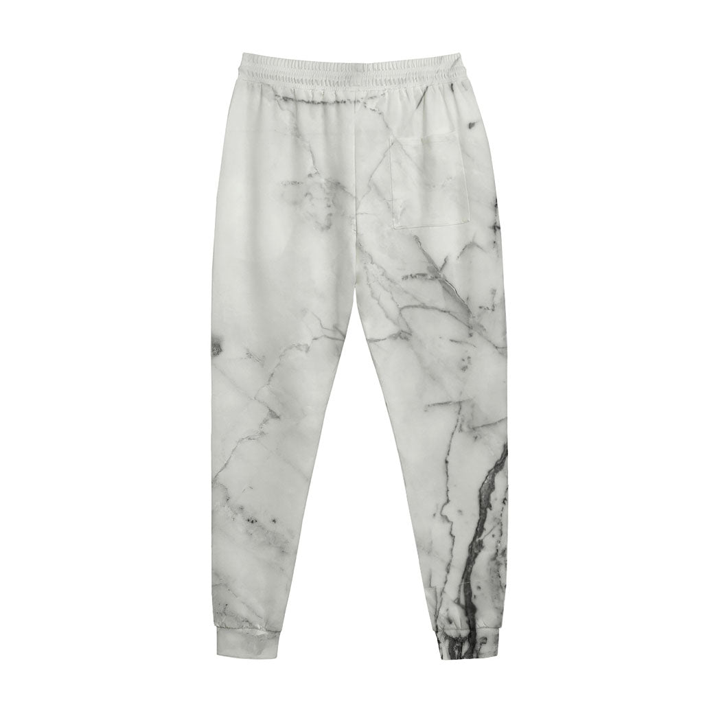 Grey Marble Stone Print Jogger Pants