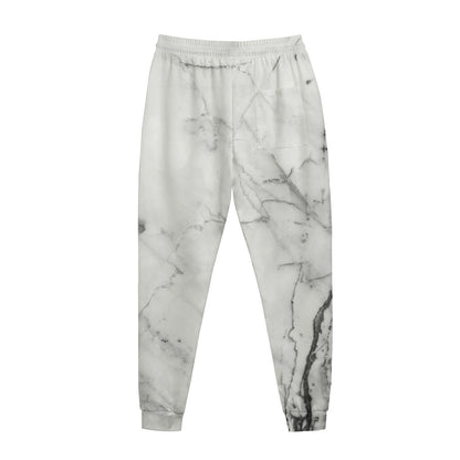 Grey Marble Stone Print Jogger Pants