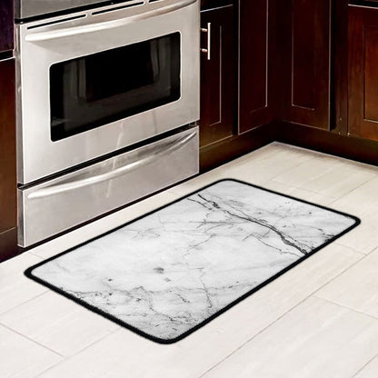 Grey Marble Stone Print Kitchen Mat