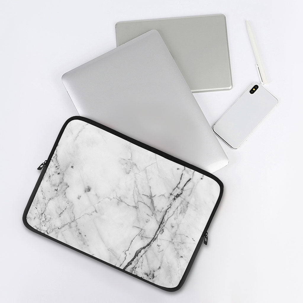Grey Marble Stone Print Laptop Sleeve