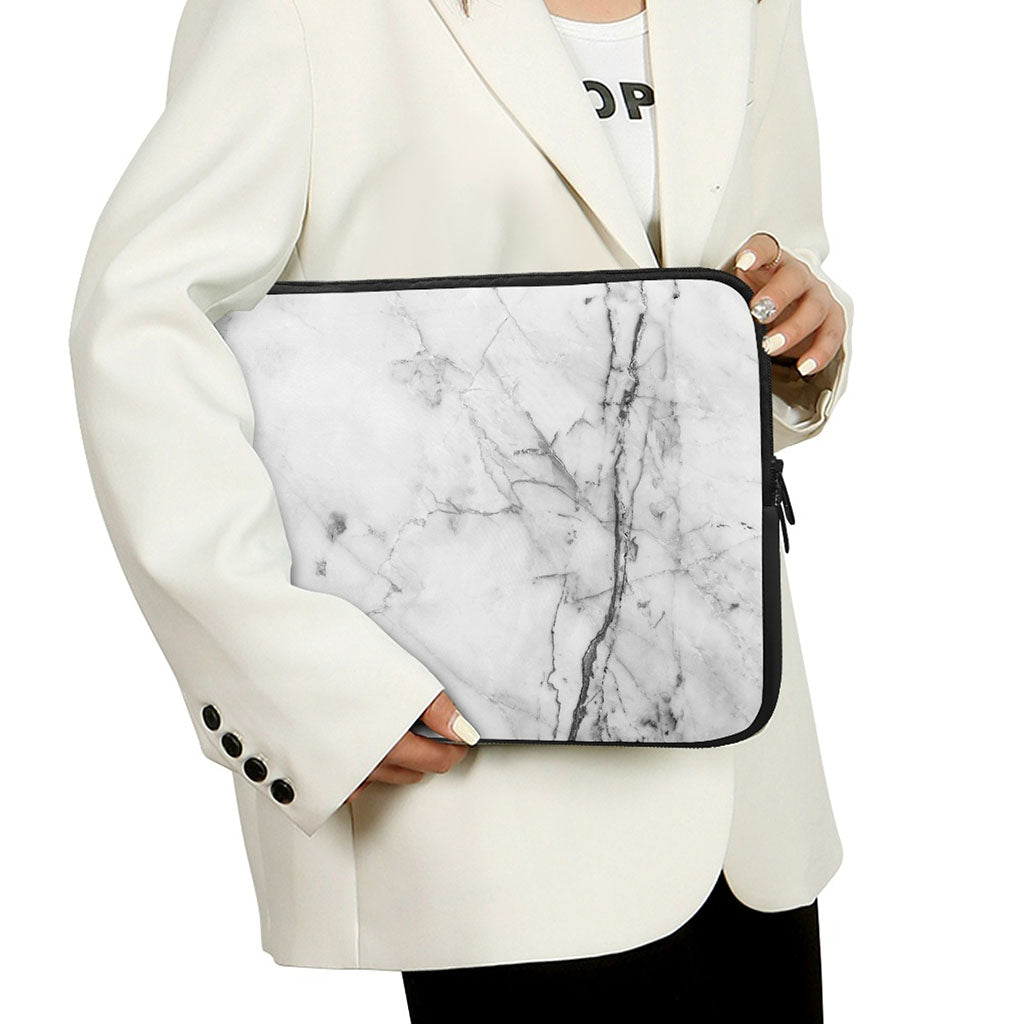Grey Marble Stone Print Laptop Sleeve