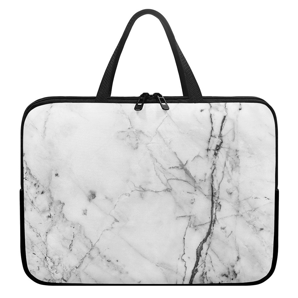 Grey Marble Stone Print Laptop Sleeve With Handle