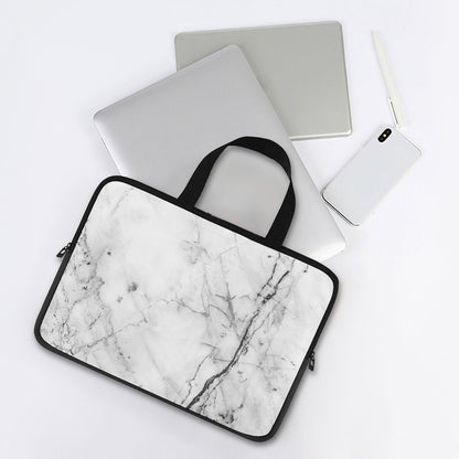 Grey Marble Stone Print Laptop Sleeve With Handle