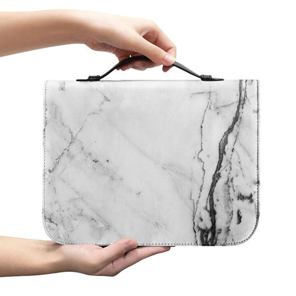 Grey Marble Stone Print Leather Bible Cover