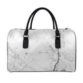 Grey Marble Stone Print Leather Duffel Bag