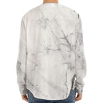 Grey Marble Stone Print Long Sleeve Baseball Jersey