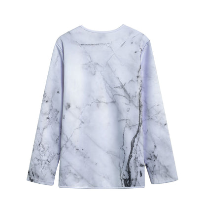 Grey Marble Stone Print Long Sleeve Short Coat