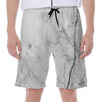 Grey Marble Stone Print Men's Beach Shorts