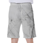 Grey Marble Stone Print Men's Beach Shorts