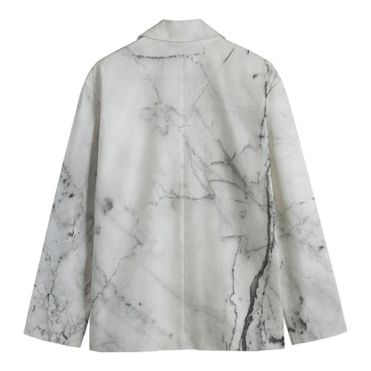 Grey Marble Stone Print Men's Blazer