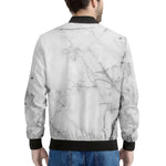 Grey Marble Stone Print Men's Bomber Jacket