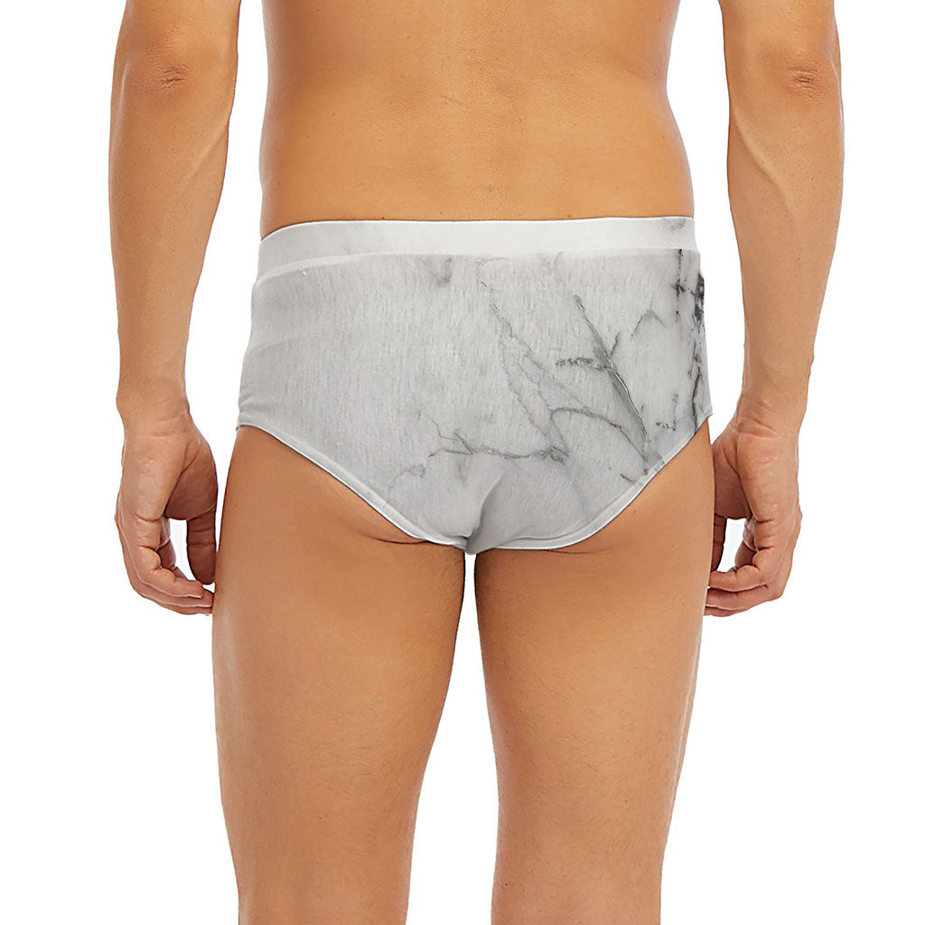 Grey Marble Stone Print Men's Briefs