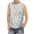 Grey Marble Stone Print Men's Fitness Tank Top
