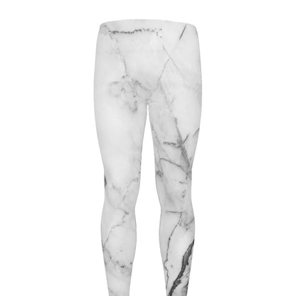 Grey Marble Stone Print Men's leggings