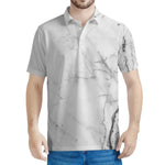 Grey Marble Stone Print Men's Polo Shirt