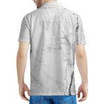 Grey Marble Stone Print Men's Polo Shirt