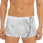 Grey Marble Stone Print Men's Short Boxer Briefs