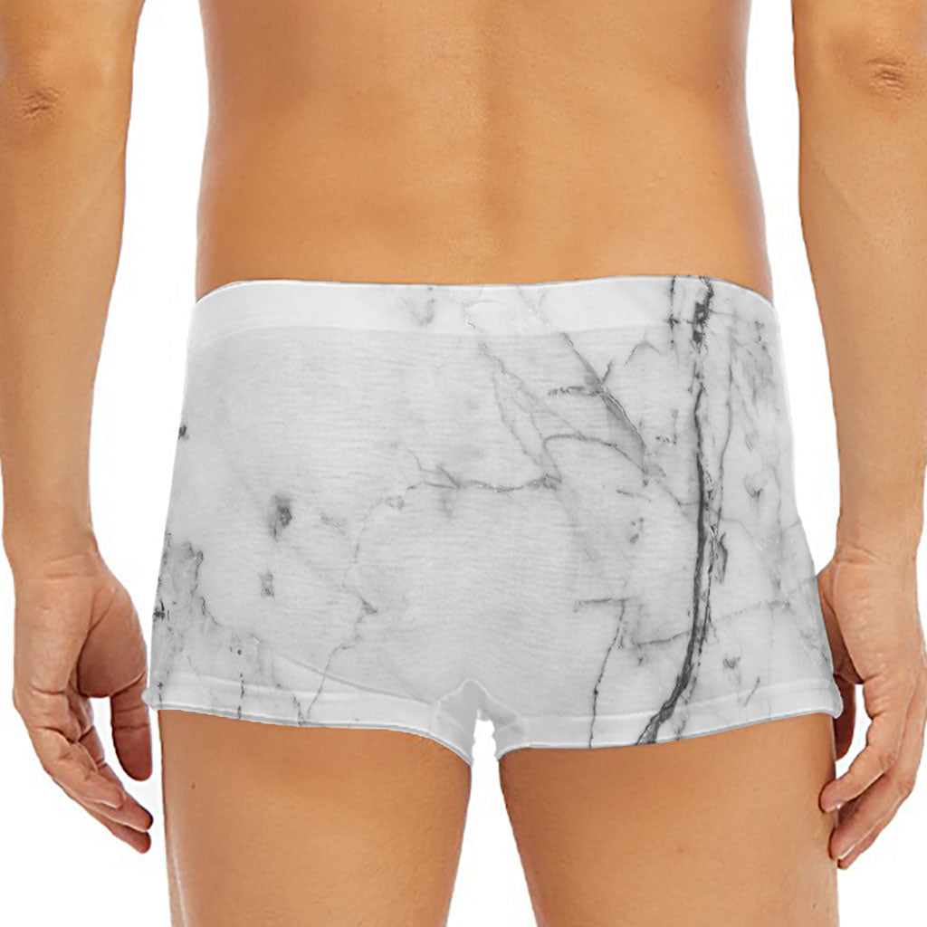 Grey Marble Stone Print Men's Short Boxer Briefs