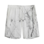 Grey Marble Stone Print Men's Sports Shorts