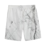 Grey Marble Stone Print Men's Sports Shorts
