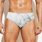 Grey Marble Stone Print Men's Swim Briefs