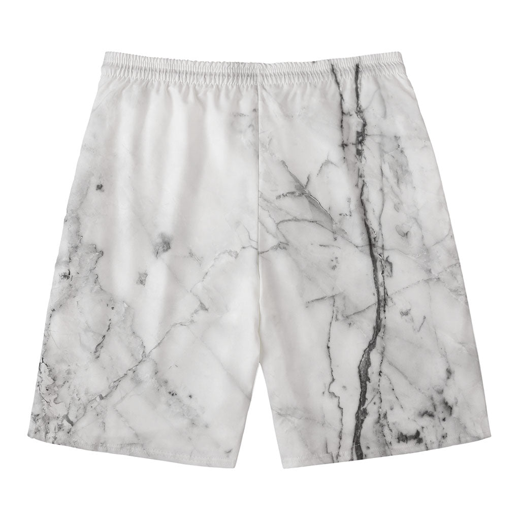 Grey Marble Stone Print Men's Swim Trunks