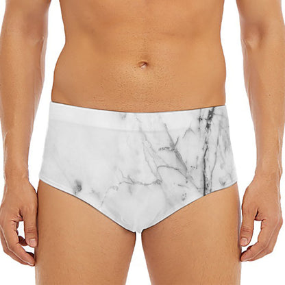 Grey Marble Stone Print Men's Triangle Swim Briefs