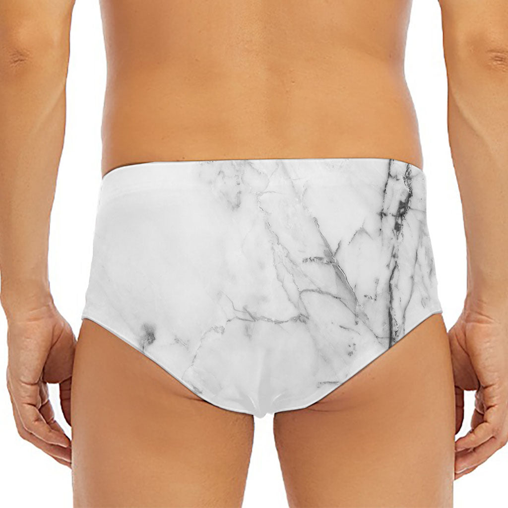 Grey Marble Stone Print Men's Triangle Swim Briefs
