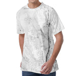 Grey Marble Stone Print Men's Velvet T-Shirt
