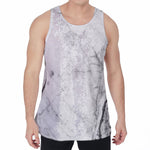 Grey Marble Stone Print Men's Velvet Tank Top