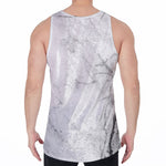 Grey Marble Stone Print Men's Velvet Tank Top