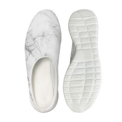 Grey Marble Stone Print Mesh Casual Shoes