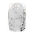 Grey Marble Stone Print Mesh Laundry Hamper