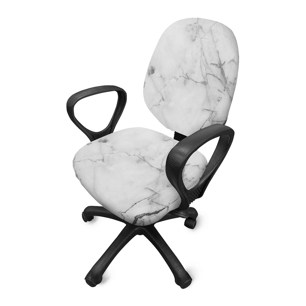 Grey Marble Stone Print Office Chair Cover
