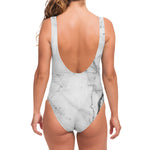 Grey Marble Stone Print One Piece Swimsuit